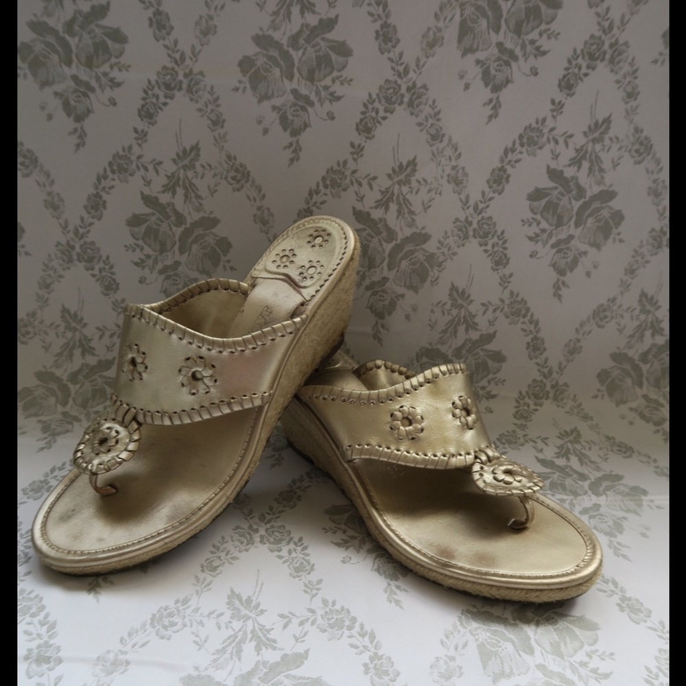 Jack Rogers Marbella mid Wedge platinum sz 8